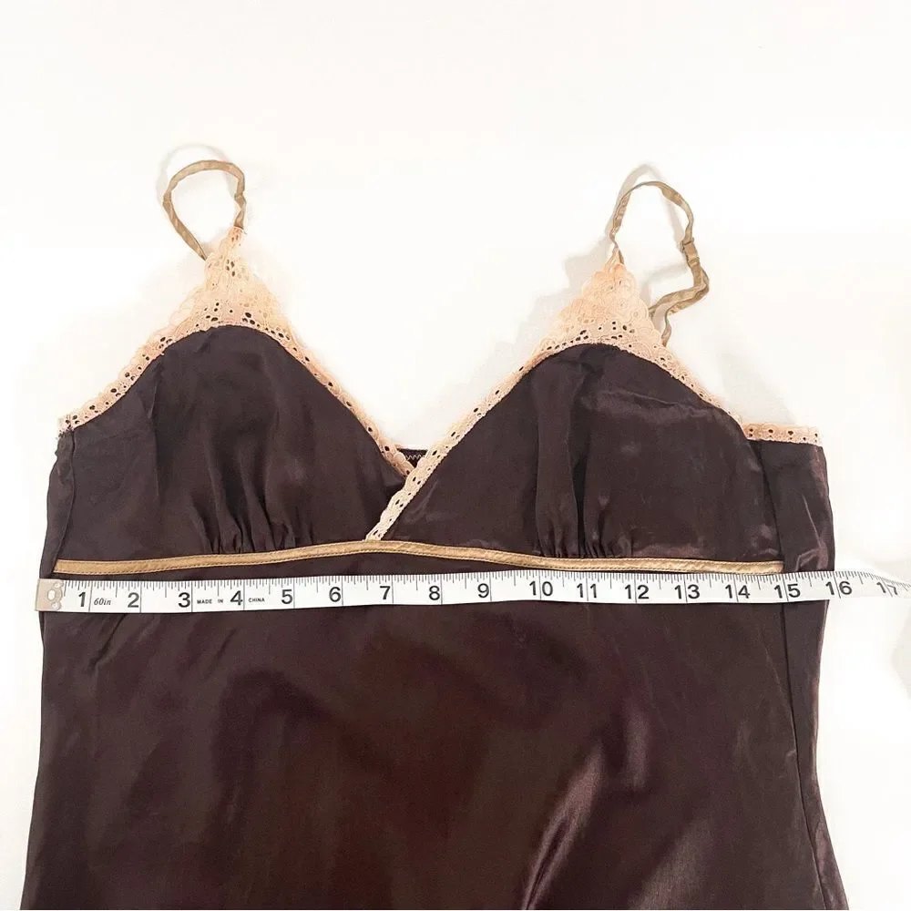 🍋 Gap Body • Women’s Satin Slip Dress with Lace Trim & Floral Embroidery Size S - Picture 8 of 9